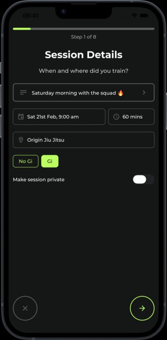 FLUYD session logging screen showing technique input